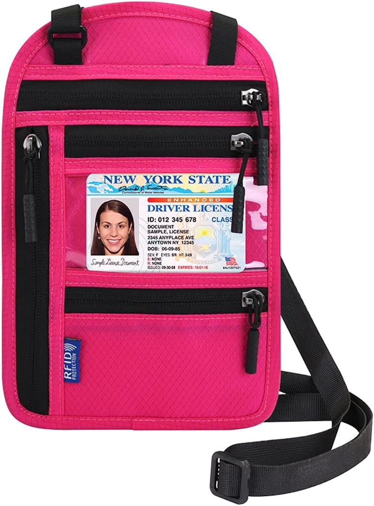 Arouselove Neck Wallet Lightweight RFID Blocking Waterproof Travel Pouch for Women Men - Image 1